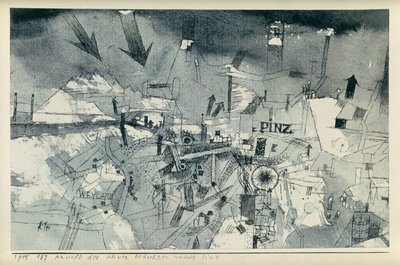 Blick auf die stark bedrohte Stadt Pintz von Paul Klee