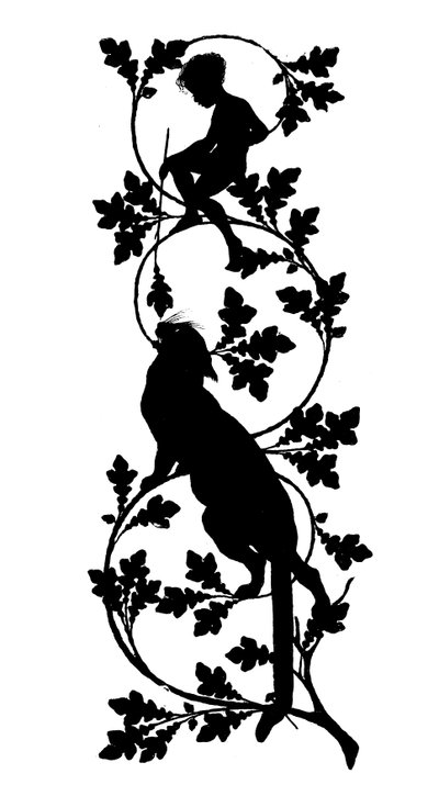 Silhouette für Puks Natlige Bedrifter (Lithographie) von Paul Konewka