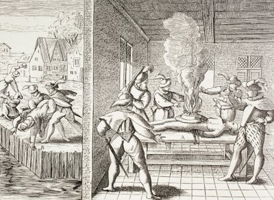 16. Jahrhundert Propaganda, die Gewalt der Gueux gegen die Katholiken darstellt von Paul Lacroix