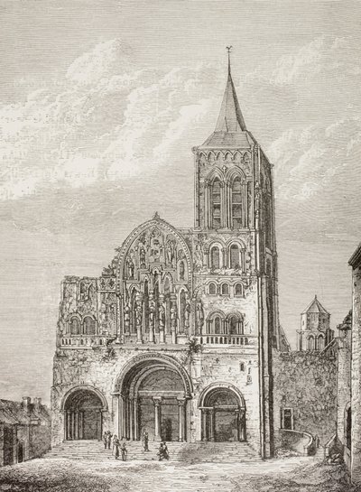 Abteikirche der Magdalena, Vézelay, Frankreich, wo St. Bernhard 1146 den zweiten Kreuzzug predigte von Paul Lacroix