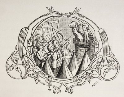 Angriff auf einen befestigten Ort, nach einer Miniatur aus dem 13. Jahrhundert von Paul Lacroix