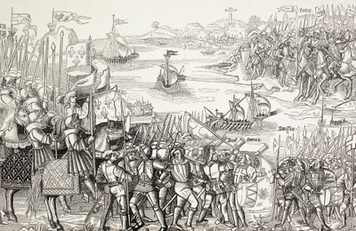 Kreuzfahrer landen 1249 während des siebten Kreuzzugs in Damiette, Ägypten von Paul Lacroix