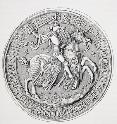 Siegel von Jean II., Herzog von Burgund, Graf von Nevers und Baron von Donzy 1371 - 1419 von Paul Lacroix