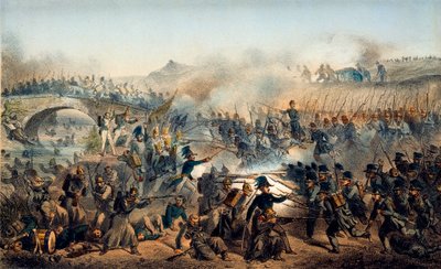 Die Schlacht am Fluss Chernaya am 16. August 1855 von Paul Levert