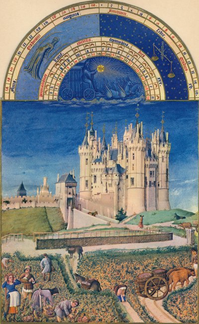 September - das Château de Saumur, 15. Jahrhundert, 1939 von Paul Limbourg