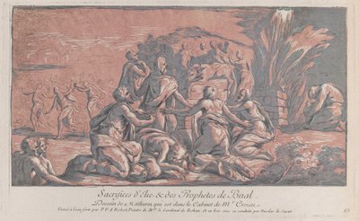Elija fordert den Propheten zu einem Opfer heraus von Paul Ponce Antoine Robert
