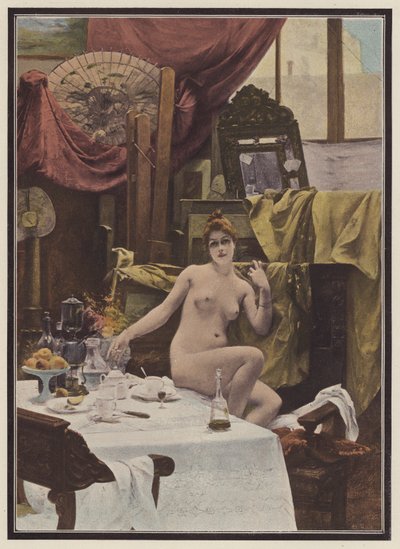 Frau im Atelier eines Künstlers von Paul Quinsac