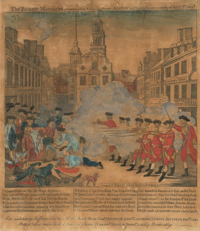 Das Massaker von Boston von Paul Revere, after Henry Pelham