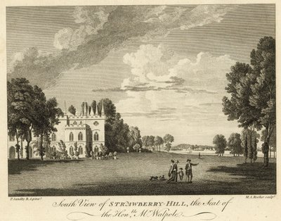 Südansicht von Strawberry Hill, Twickenham, London, der Sitz des Ehrenwerten Horace Walpole von Paul Sandby