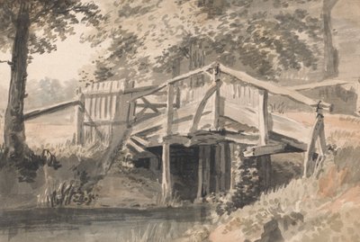 Bach und Holzbrücke von Paul Sandby