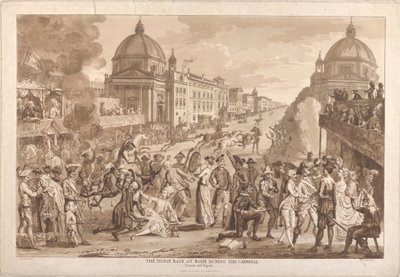 Das Pferderennen in Rom während des Karnevals von Paul Sandby