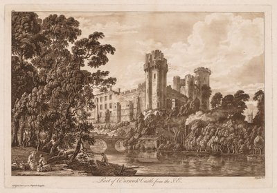Ansichten von Warwick Castle: Teil von Warwick Castle von Südosten, 1776 von Paul Sandby