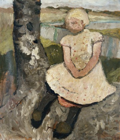 Kind sitzt unter einem Baum, ca. 1905 von Paula Modersohn Becker