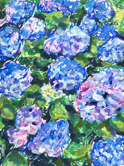 Bunte Hortensienblüten von Pauline Wegman | Key and Sea Creative