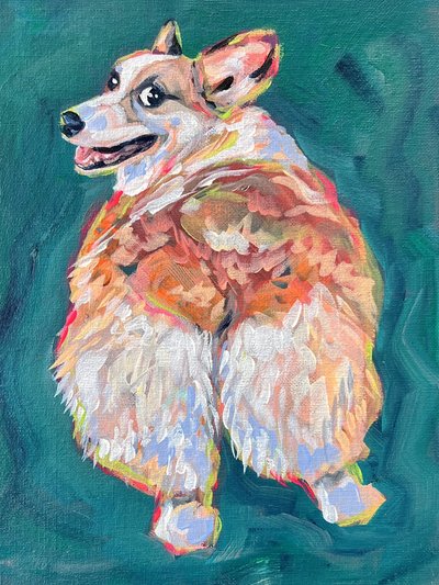 Lebendiger Corgi-Hund von Pauline Wegman | Key and Sea Creative