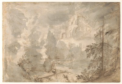 Süddeutsche Landschaft mit einer Ruine von Paulus Willemsz. van Vianen