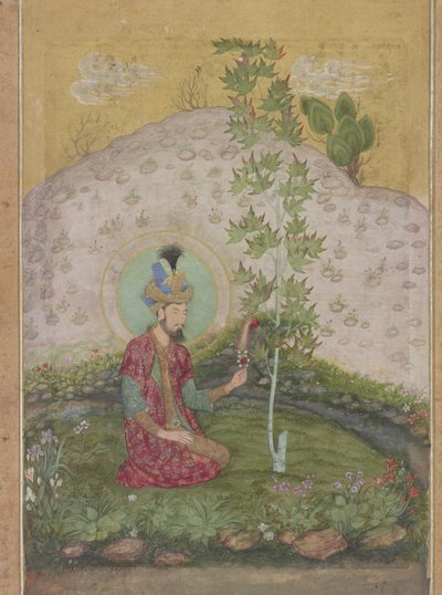 Detail von Humayun in einer Landschaft sitzend, aus dem Späten Shah Jahan Album, ca. 1650 von Payag