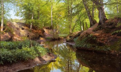 Sonniger Tag am Waldbach von Peder Monsted