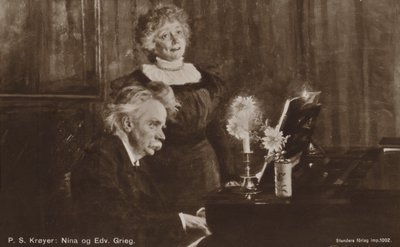 Edvard und Nina Grieg am Klavier von Peder Severin Krøyer