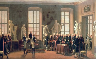 Gustav IV. Adolfs Besuch an der Akademie der Schönen Künste im Jahr 1797 von Pehr Hilleström