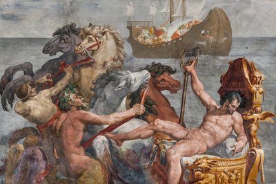 Neptun und das Schiff des Odysseus (Detail) von Pellegrino Tibaldi