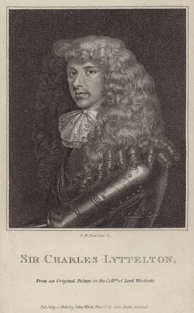 Sir Charles Lyttelton, englischer Politiker und Kolonialgouverneur von Jamaika (Gravur) von Peltro William Tomkins