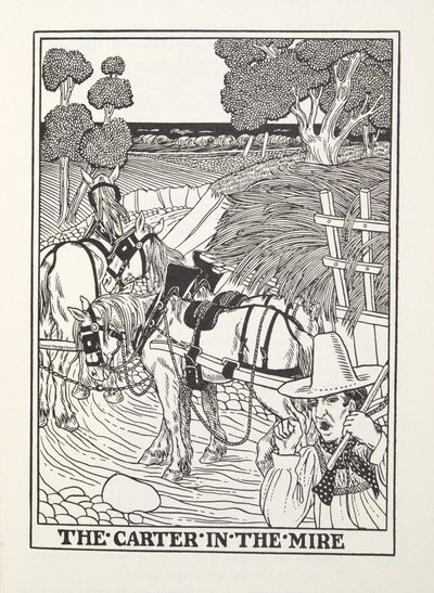 Der Fuhrmann im Morast, aus Fontaine Fables, veröffentlicht 1905 von Percy J. Billingshurst