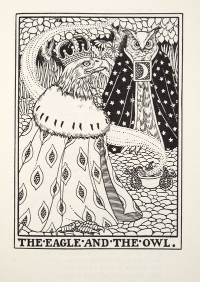 Der Adler und die Eule, aus Fontaine Fabeln, veröffentlicht 1905 von Percy J. Billingshurst