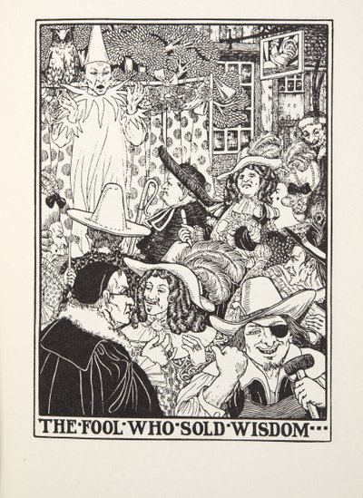 Der Narr, der Weisheit verkaufte, aus Fontaine Fabeln, veröffentlicht 1905 (Gravur) von Percy J. Billingshurst
