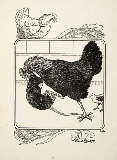 Der Heldentum einer Henne, aus Hundert Anekdoten über Tiere, veröffentlicht 1924 von Percy J. Billingshurst