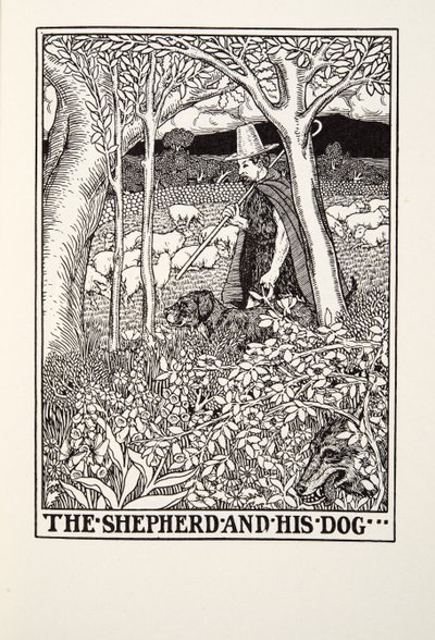 Der Schäfer und sein Hund, aus Fontaine Fables, veröffentlicht 1905 von Percy J. Billingshurst
