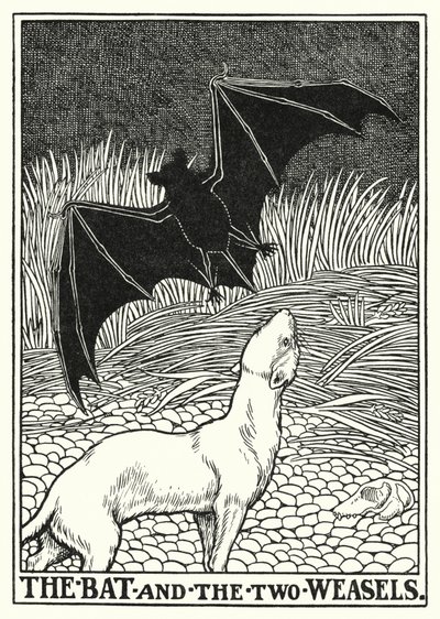 Fabeln von La Fontaine: Die Fledermaus und die zwei Wiesel von Percy James Billinghurst
