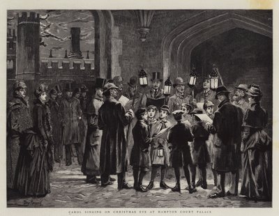 Weihnachtsliedersingen am Heiligabend im Hampton Court Palace von Percy Macquoid