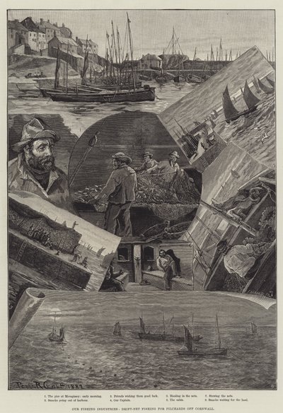 Unsere Fischereiindustrie, Treibnetzfischerei auf Sardinen vor Cornwall von Percy Robert Craft