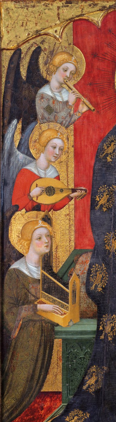 Madonna mit musizierenden Engeln (Detail), ca. 1380 von Pere Serra