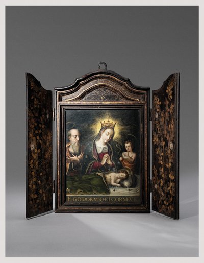 Ein tragbarer christlicher Schrein (Seigan), in Auftrag gegeben von den portugiesischen Jesuiten von Period Momoyama