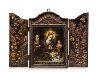 Ein tragbarer christlicher Schrein (Seigan) im Auftrag der portugiesischen Jesuiten von Period Momoyama