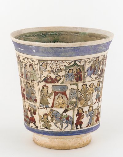 Becher, der das Shahnama darstellt, Kashan, Iran, Saljuq-Periode von Persian School