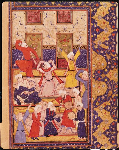 Fol.5r Initiationstanz, aus einem Gedichtbuch von Hafiz Shirazi (ca. 1325-ca. 1388) von Persian School