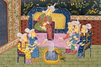 Jäger und Favoriten trinken mit Adligen oder König (Detail) von Persian School
