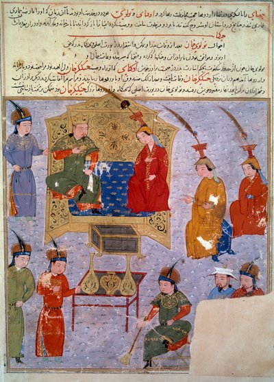 Darstellung von Houlagou Khan (1217-1265), Enkel von Dschingis Khan von Persian School