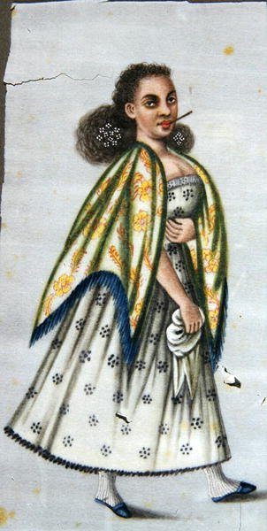 Dame mit Cheroot von Peruvian School