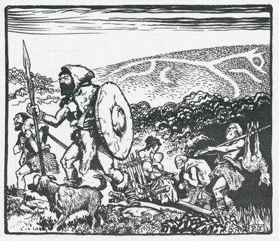 Alte Briten schreiten den Ridgeway entlang – das weiße Pferd könnte von ihnen gemacht worden sein von Peter Jackson