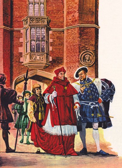 Kardinal Wolsey und König Heinrich VIII. in Hampton Court von Peter Jackson