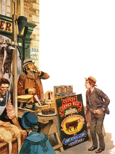 Corned Beef wird 1870 in England verkauft von Peter Jackson