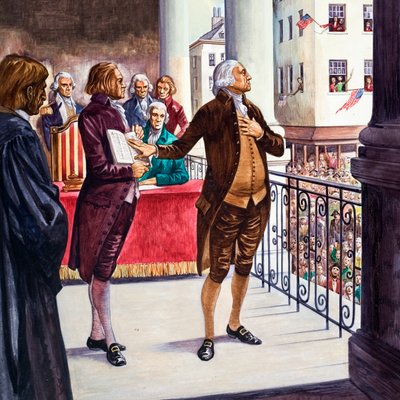 George Washington wird als Präsident der Vereinigten Staaten vereidigt von Peter Jackson