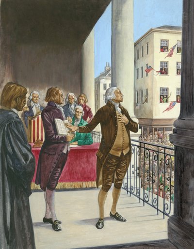 George Washington wird als erster Präsident Amerikas in New York vereidigt von Peter Jackson