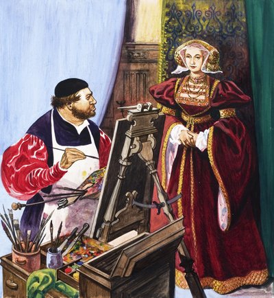 Holbein malt ein Porträt von Anne von Kleve von Peter Jackson