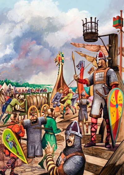 Normannen bereiten sich auf die Invasion Englands im Jahr 1066 vor von Peter Jackson