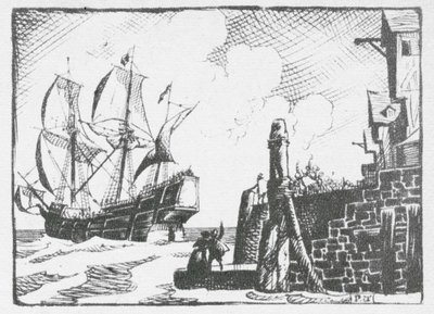 Die Mayflower verlässt Southampton im Jahr 1620 von Peter Jackson